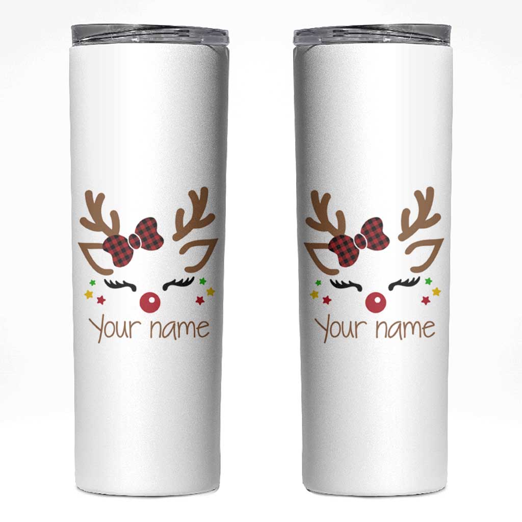 Personalized Christmas Skinny Tumbler Custom Name Xmas Gift For Kids Girls Face Family Matching Set - Wonder Print Shop