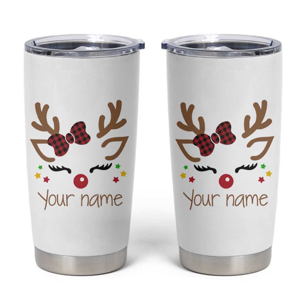Personalized Christmas Tumbler Cup Custom Name Xmas Gift For Kids Girls Face Family Matching Set - Wonder Print Shop