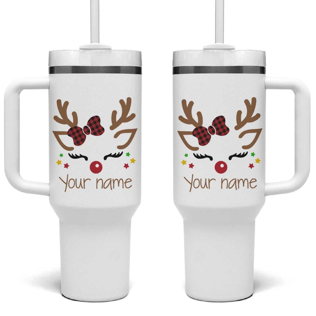 Personalized Christmas Tumbler With Handle Custom Name Xmas Gift For Kids Girls Face Family Matching Set - Wonder Print Shop