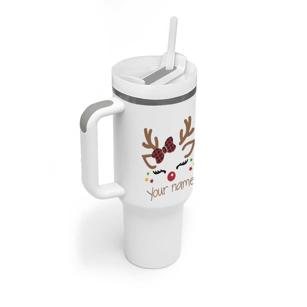 Personalized Christmas Tumbler With Handle Custom Name Xmas Gift For Kids Girls Face Family Matching Set - Wonder Print Shop