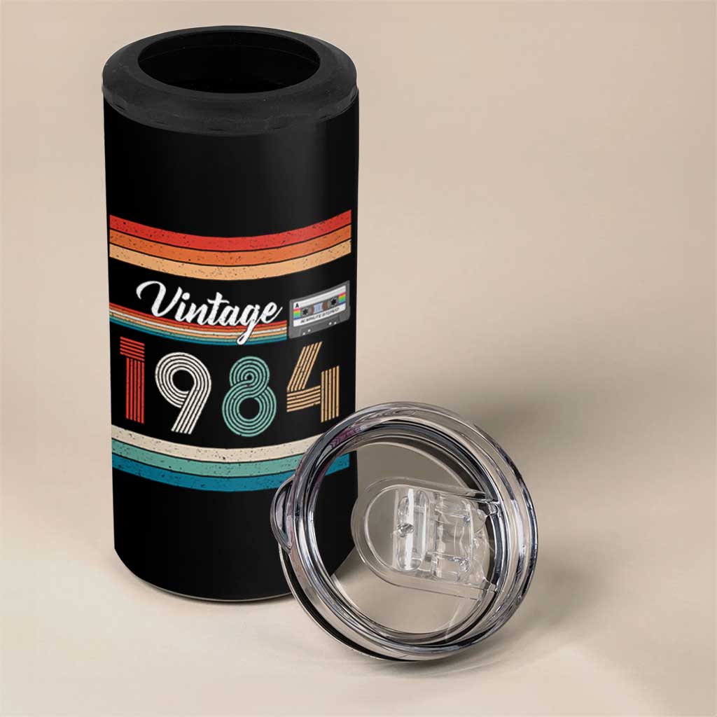 Vintage 1984 Birthday 4 in 1 Can Cooler Tumbler Weird Being the Same Age As Old People Funny 42th Birthday Gifts
