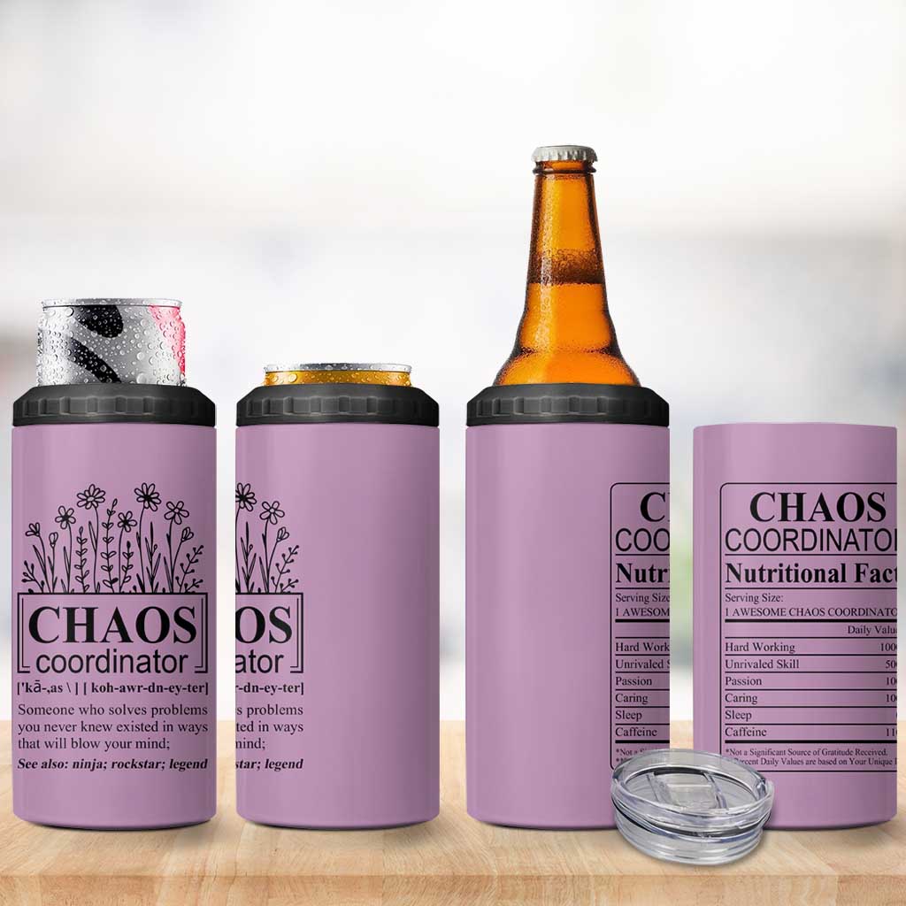 Chaos Coordinator Thank YouGift 4 in 1 Can Cooler Tumbler Christmas Gifts for Colleague Coworker Travel Mug Purple - Wonder Print Shop