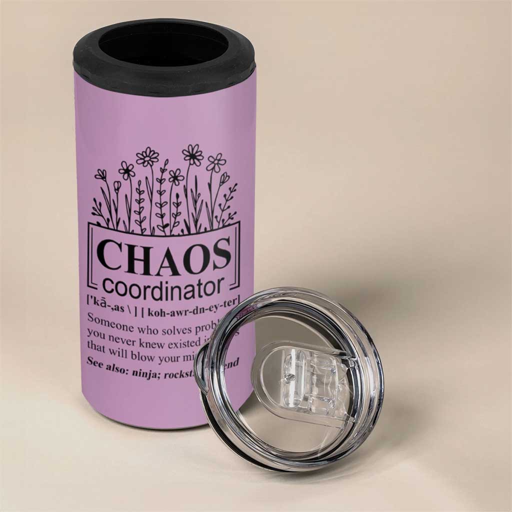 Chaos Coordinator Thank YouGift 4 in 1 Can Cooler Tumbler Christmas Gifts for Colleague Coworker Travel Mug Purple - Wonder Print Shop
