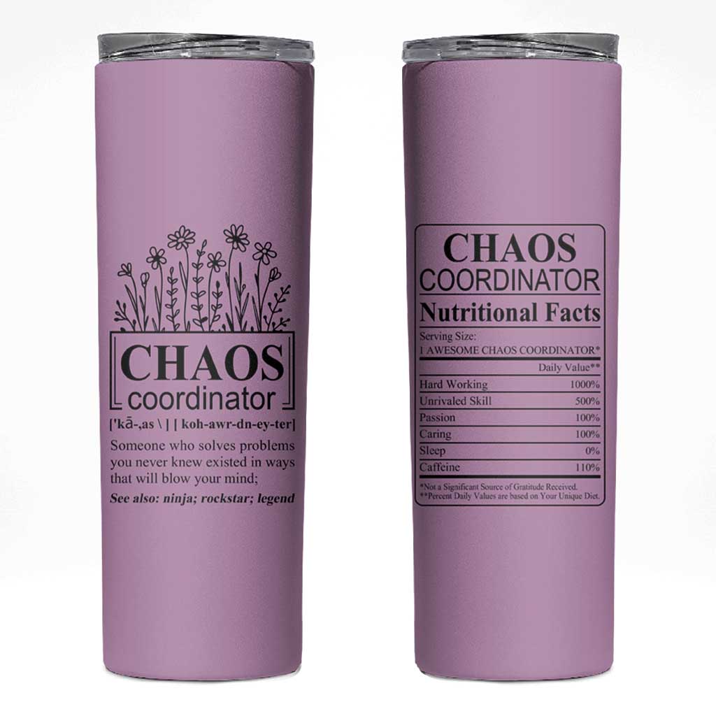 Chaos Coordinator Thank YouGift Skinny Tumbler Christmas Gifts for Colleague Coworker Travel Mug Purple - Wonder Print Shop