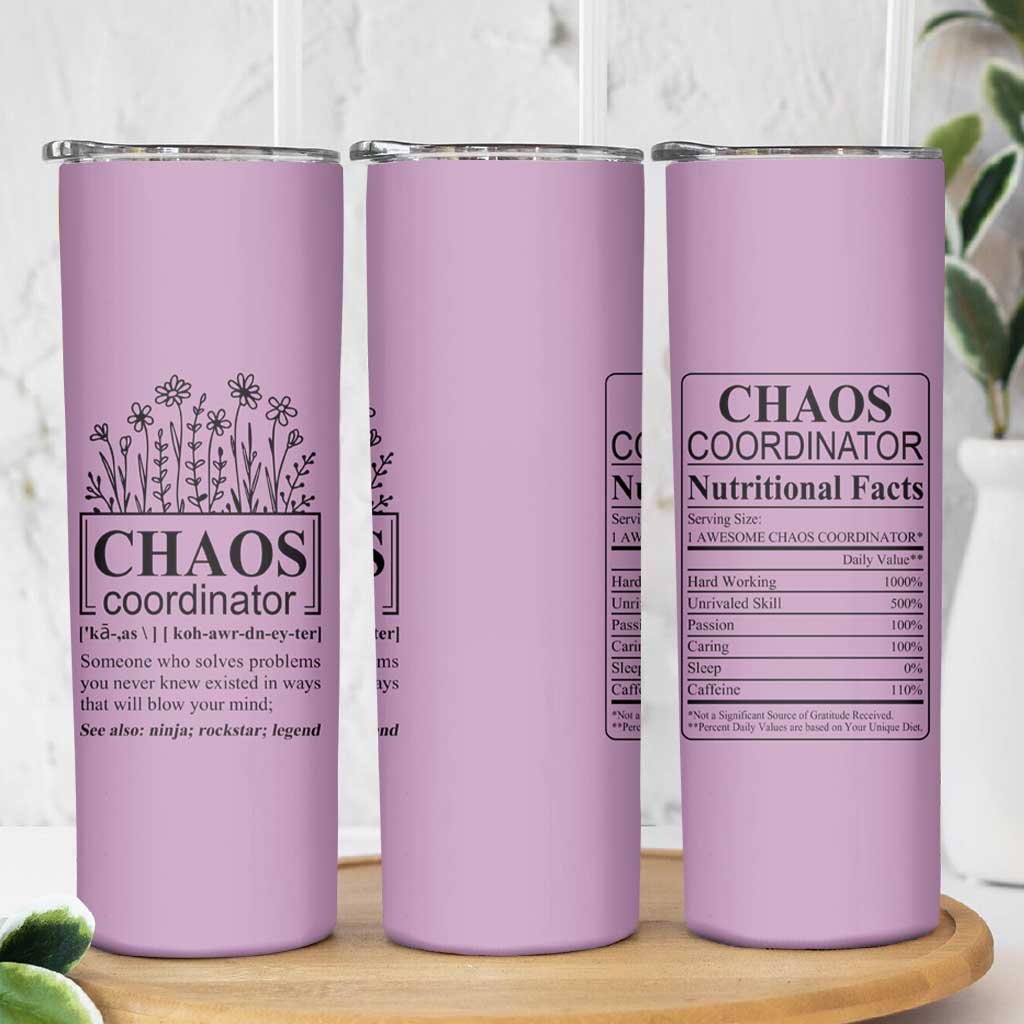 Chaos Coordinator Thank YouGift Skinny Tumbler Christmas Gifts for Colleague Coworker Travel Mug Purple - Wonder Print Shop