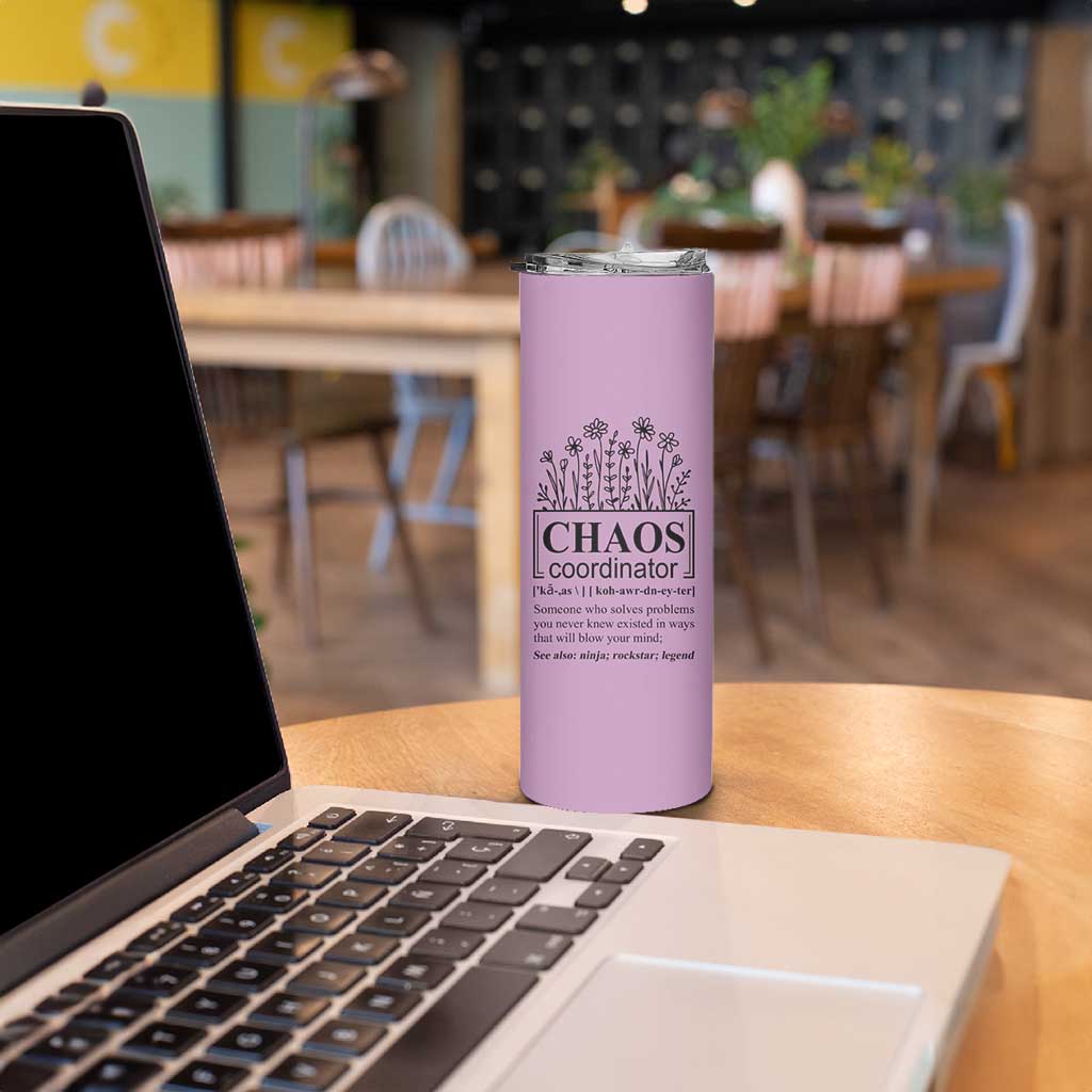 Chaos Coordinator Thank YouGift Skinny Tumbler Christmas Gifts for Colleague Coworker Travel Mug Purple - Wonder Print Shop