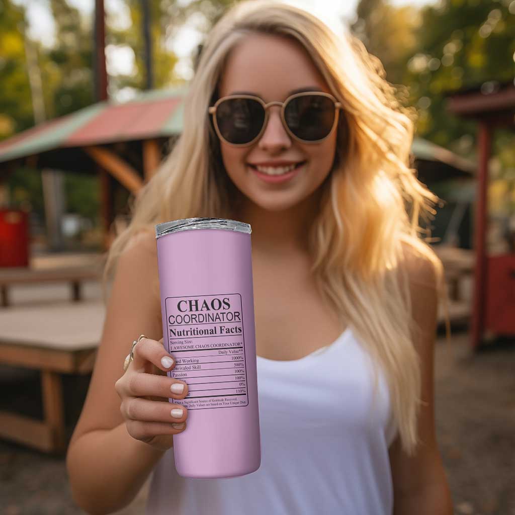 Chaos Coordinator Thank YouGift Skinny Tumbler Christmas Gifts for Colleague Coworker Travel Mug Purple - Wonder Print Shop