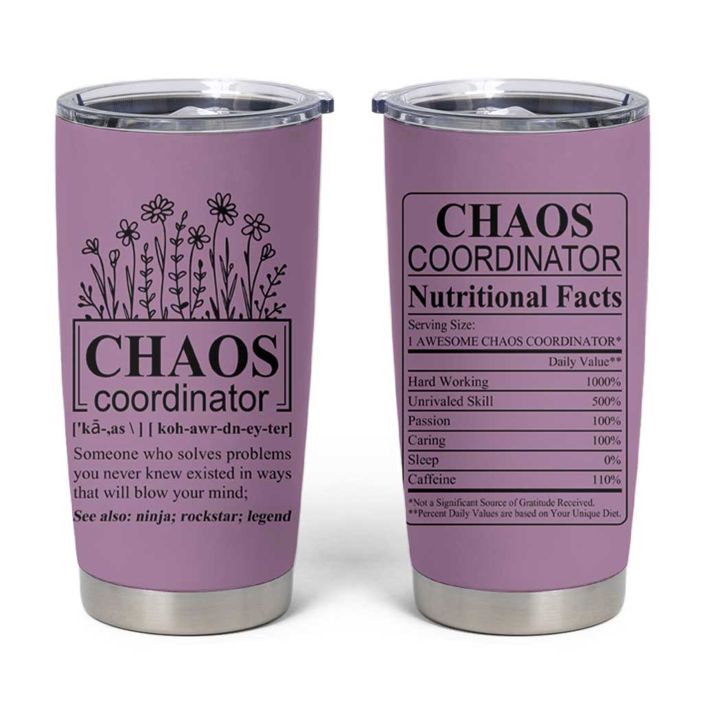Chaos Coordinator Thank YouGift Tumbler Cup Christmas Gifts for Colleague Coworker Travel Mug Purple - Wonder Print Shop