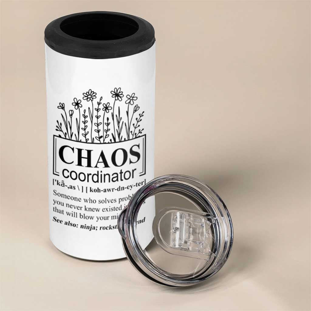 Chaos Coordinator Thank YouGift 4 in 1 Can Cooler Tumbler Christmas Gift for Colleague Coworker Travel Mug White - Wonder Print Shop