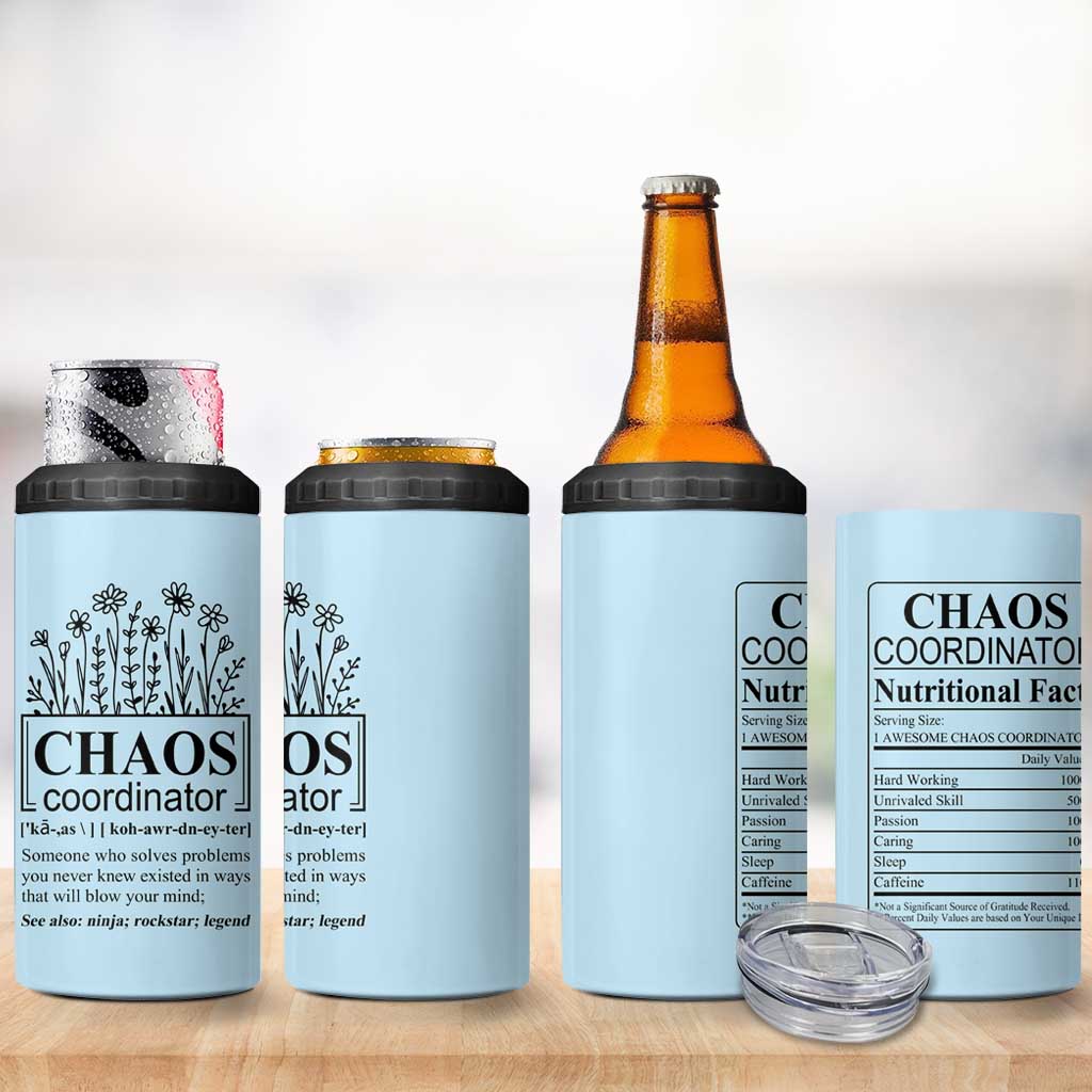Chaos Coordinator Thank YouGift 4 in 1 Can Cooler Tumbler Christmas Gift for Colleague Coworker Travel Mug Blue - Wonder Print Shop