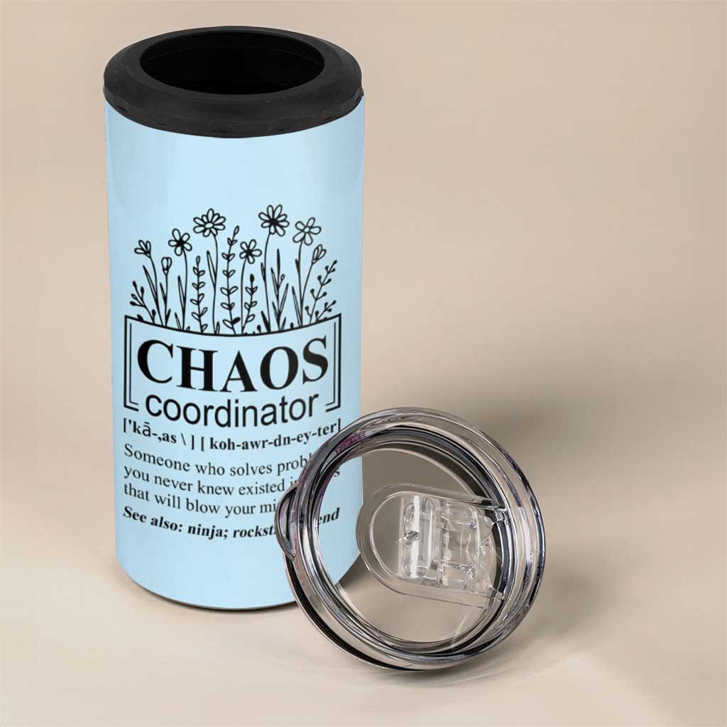 Chaos Coordinator Thank YouGift 4 in 1 Can Cooler Tumbler Christmas Gift for Colleague Coworker Travel Mug Blue - Wonder Print Shop
