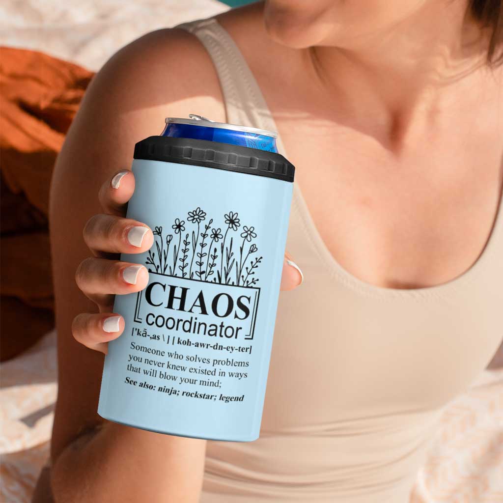 Chaos Coordinator Thank YouGift 4 in 1 Can Cooler Tumbler Christmas Gift for Colleague Coworker Travel Mug Blue - Wonder Print Shop