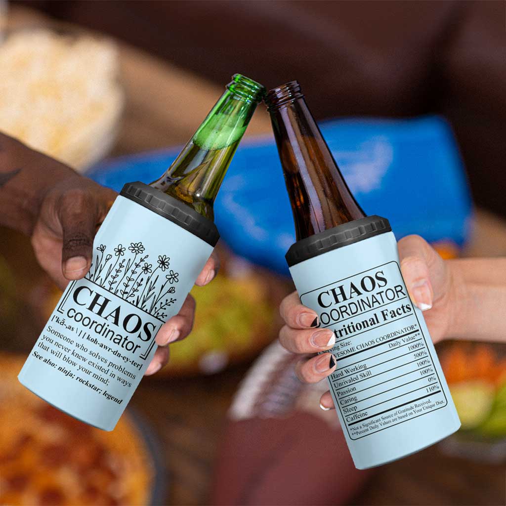 Chaos Coordinator Thank YouGift 4 in 1 Can Cooler Tumbler Christmas Gift for Colleague Coworker Travel Mug Blue - Wonder Print Shop