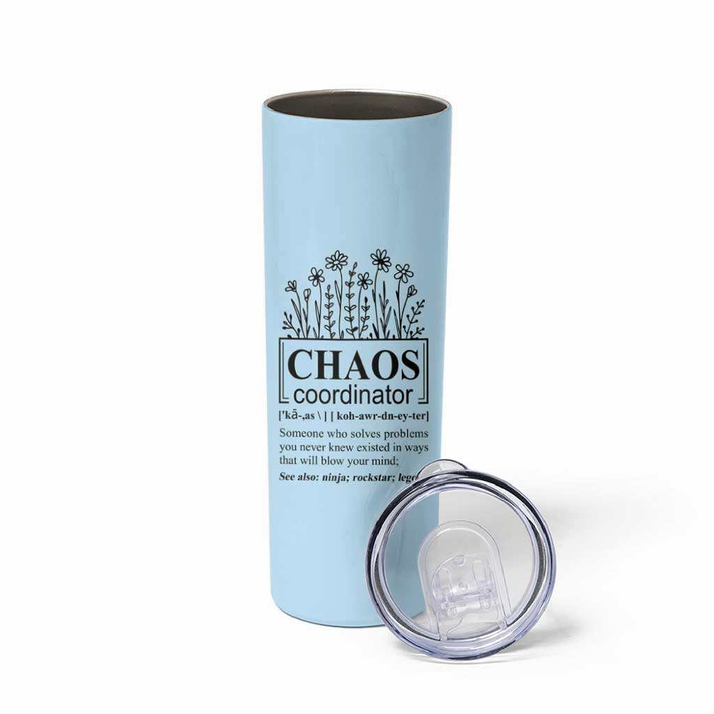 Chaos Coordinator Thank YouGift Skinny Tumbler Christmas Gift for Colleague Coworker Travel Mug Blue - Wonder Print Shop