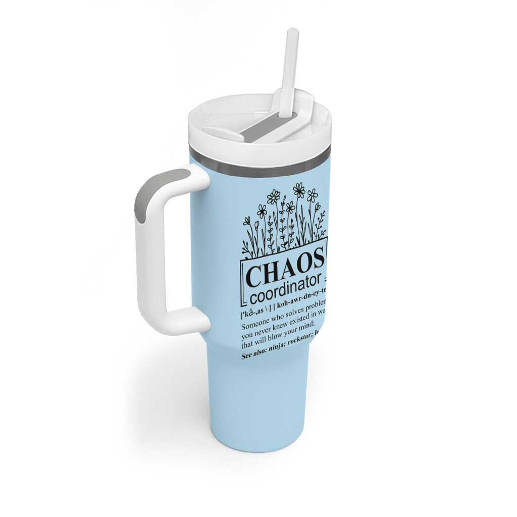 Chaos Coordinator Thank YouGift Tumbler With Handle Christmas Gift for Colleague Coworker Travel Mug Blue - Wonder Print Shop