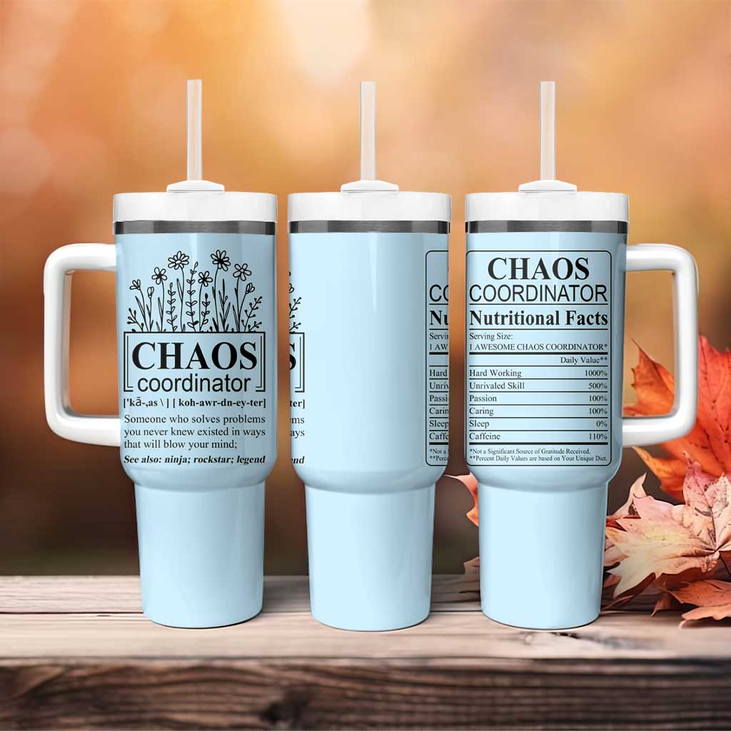 Chaos Coordinator Thank YouGift Tumbler With Handle Christmas Gift for Colleague Coworker Travel Mug Blue - Wonder Print Shop