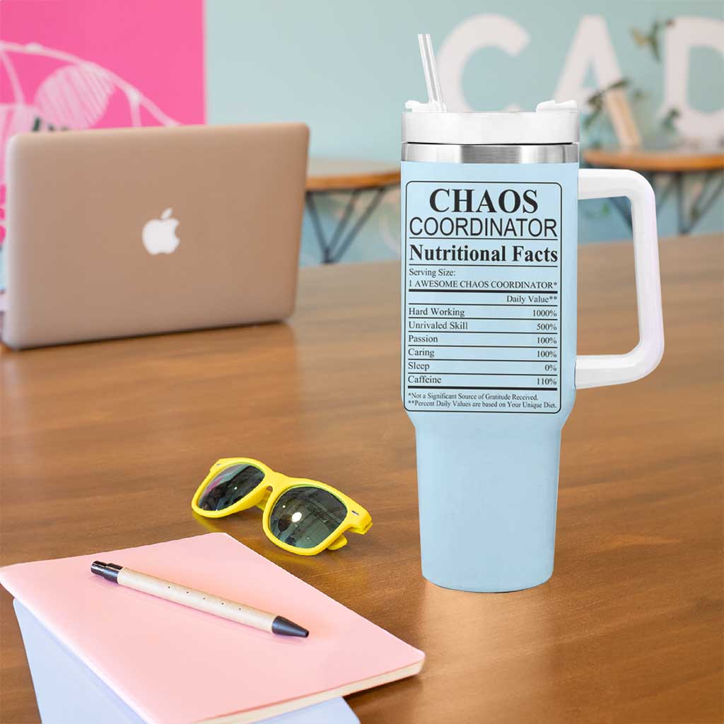 Chaos Coordinator Thank YouGift Tumbler With Handle Christmas Gift for Colleague Coworker Travel Mug Blue - Wonder Print Shop