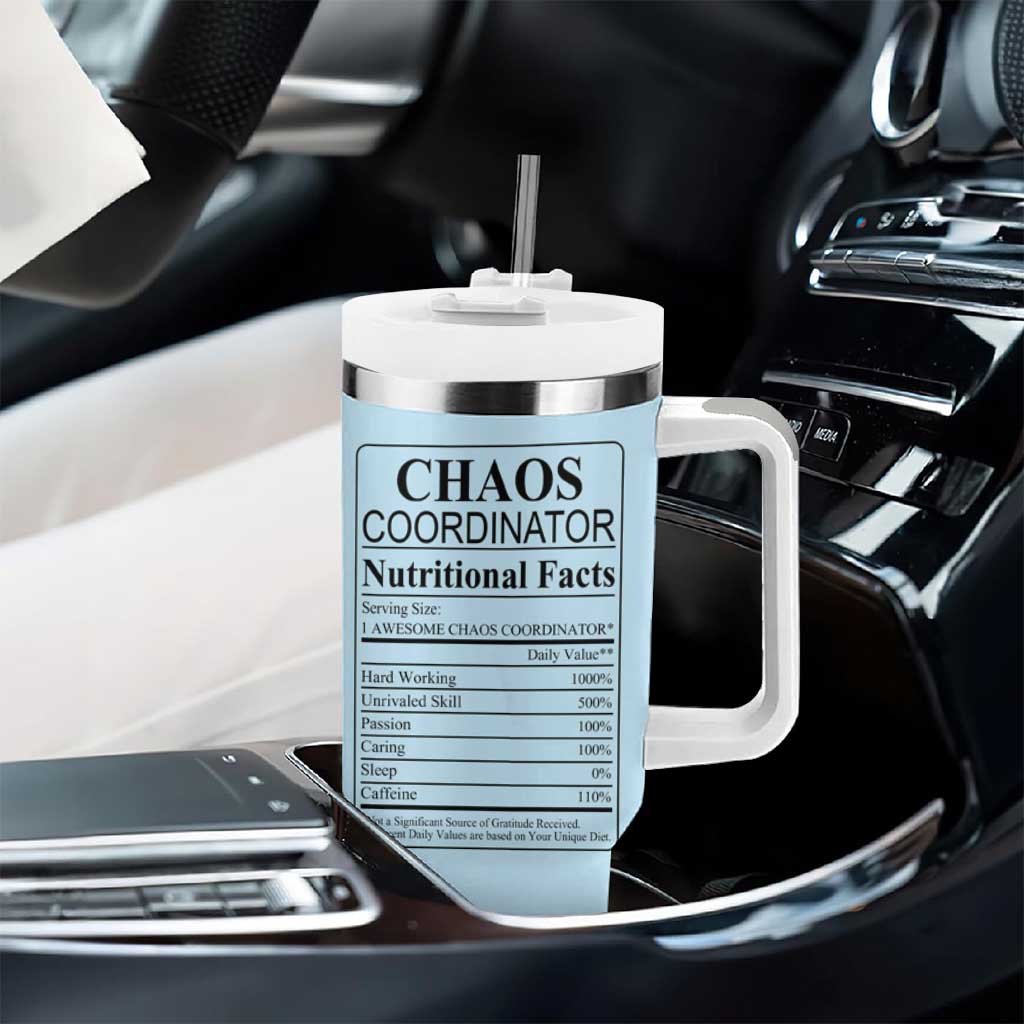 Chaos Coordinator Thank YouGift Tumbler With Handle Christmas Gift for Colleague Coworker Travel Mug Blue - Wonder Print Shop