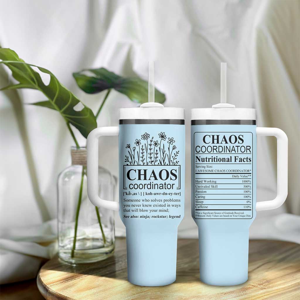 Chaos Coordinator Thank YouGift Tumbler With Handle Christmas Gift for Colleague Coworker Travel Mug Blue - Wonder Print Shop