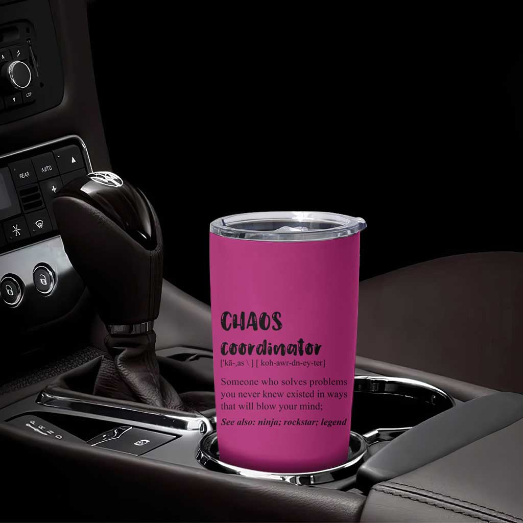 Chaos Coordinator Tumbler Cup Christmas Gifts for Colleague Coworker Travel Mug Thank You Gift Pink - Wonder Print Shop