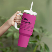 Chaos Coordinator Tumbler With Handle Christmas Gifts for Colleague Coworker Travel Mug Thank You Gift Pink - Wonder Print Shop