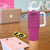 Chaos Coordinator Tumbler With Handle Christmas Gifts for Colleague Coworker Travel Mug Thank You Gift Pink - Wonder Print Shop