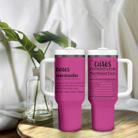 Chaos Coordinator Tumbler With Handle Christmas Gifts for Colleague Coworker Travel Mug Thank You Gift Pink - Wonder Print Shop