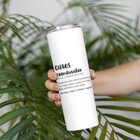 Chaos Coordinator Skinny Tumbler Christmas Gifts for Colleague Coworker Travel Mug Thank You Gift White - Wonder Print Shop