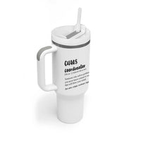 Chaos Coordinator Tumbler With Handle Christmas Gifts for Colleague Coworker Travel Mug Thank You Gift White - Wonder Print Shop