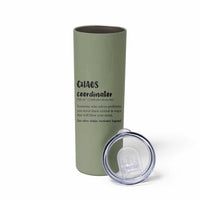 Chaos Coordinator Skinny Tumbler Christmas Gifts for Colleague Coworker Travel Mug Thank You Gift Pink Moss-Green - Wonder Print Shop