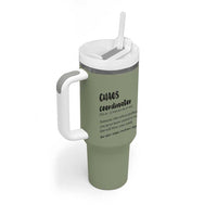 Chaos Coordinator Tumbler With Handle Christmas Gifts for Colleague Coworker Travel Mug Thank You Gift Pink Moss-Green - Wonder Print Shop