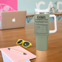Chaos Coordinator Tumbler With Handle Christmas Gifts for Colleague Coworker Travel Mug Thank You Gift Pink Moss-Green - Wonder Print Shop
