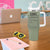 Chaos Coordinator Tumbler With Handle Christmas Gifts for Colleague Coworker Travel Mug Thank You Gift Pink Moss-Green - Wonder Print Shop