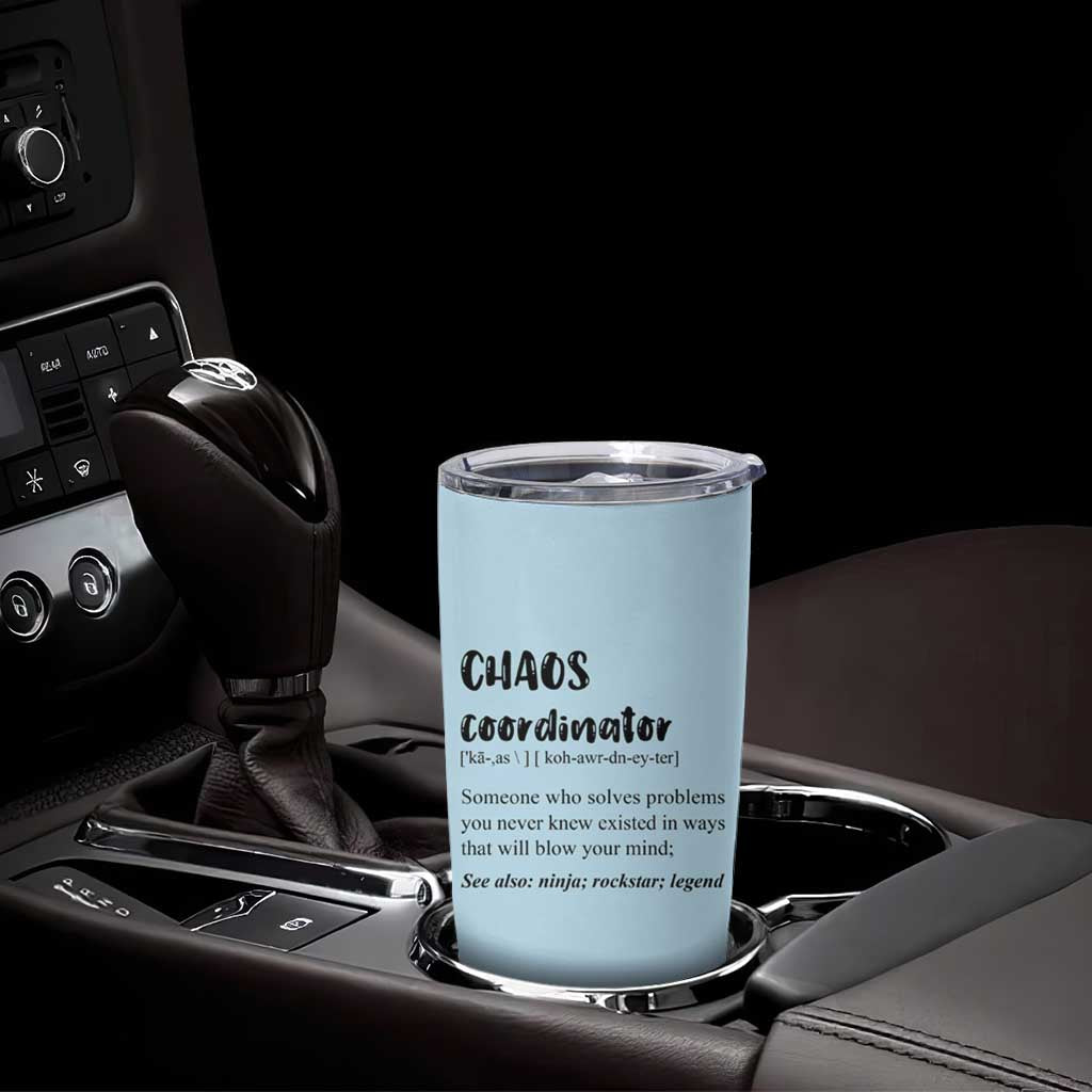 Chaos Coordinator Tumbler Cup Christmas Gifts for Colleague Coworker Travel Mug Thank You Gift Blue - Wonder Print Shop