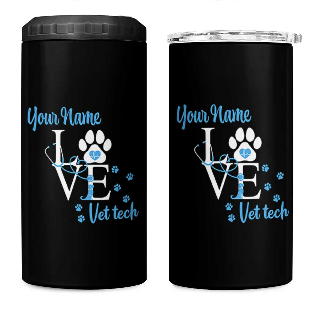 Personalized Vet Tech 4 in 1 Can Cooler Tumbler Custom Name Veterinarian Gifts