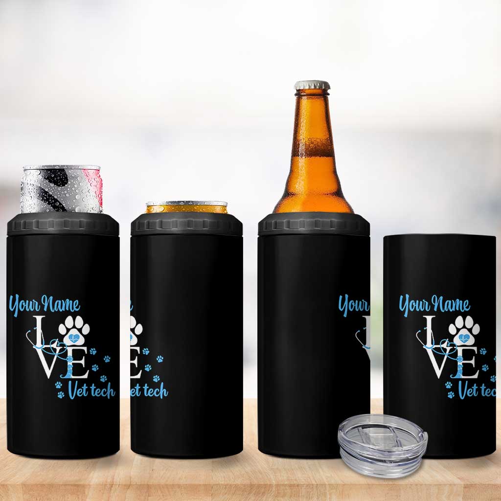 Personalized Vet Tech 4 in 1 Can Cooler Tumbler Custom Name Veterinarian Gifts