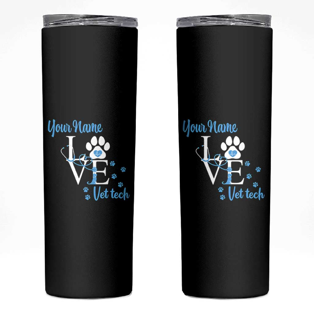 Personalized Vet Tech Skinny Tumbler Custom Name Veterinarian Gifts