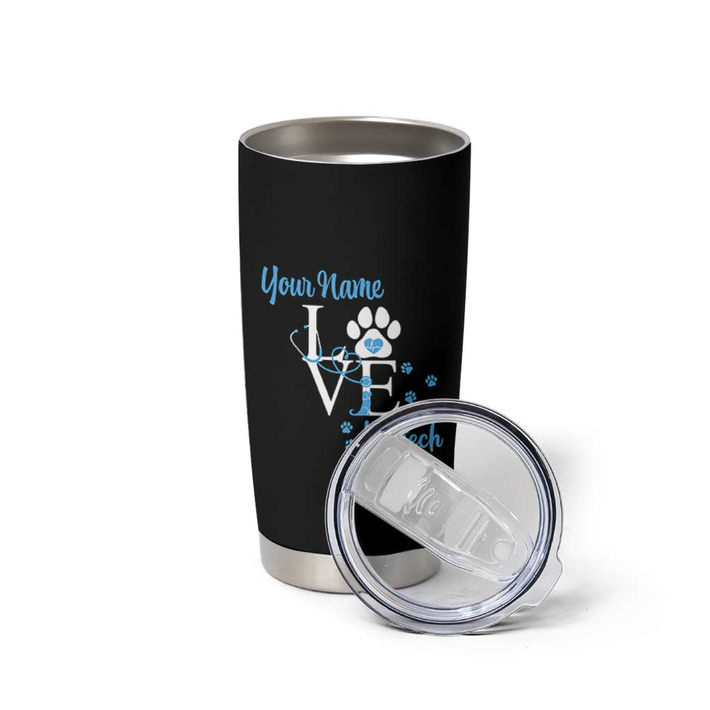 Personalized Vet Tech Tumbler Cup Custom Name Veterinarian Gifts