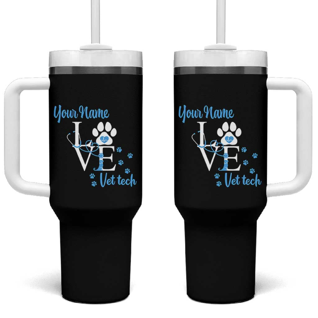Personalized Vet Tech Tumbler With Handle Custom Name Veterinarian Gifts