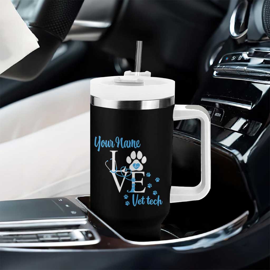 Personalized Vet Tech Tumbler With Handle Custom Name Veterinarian Gifts