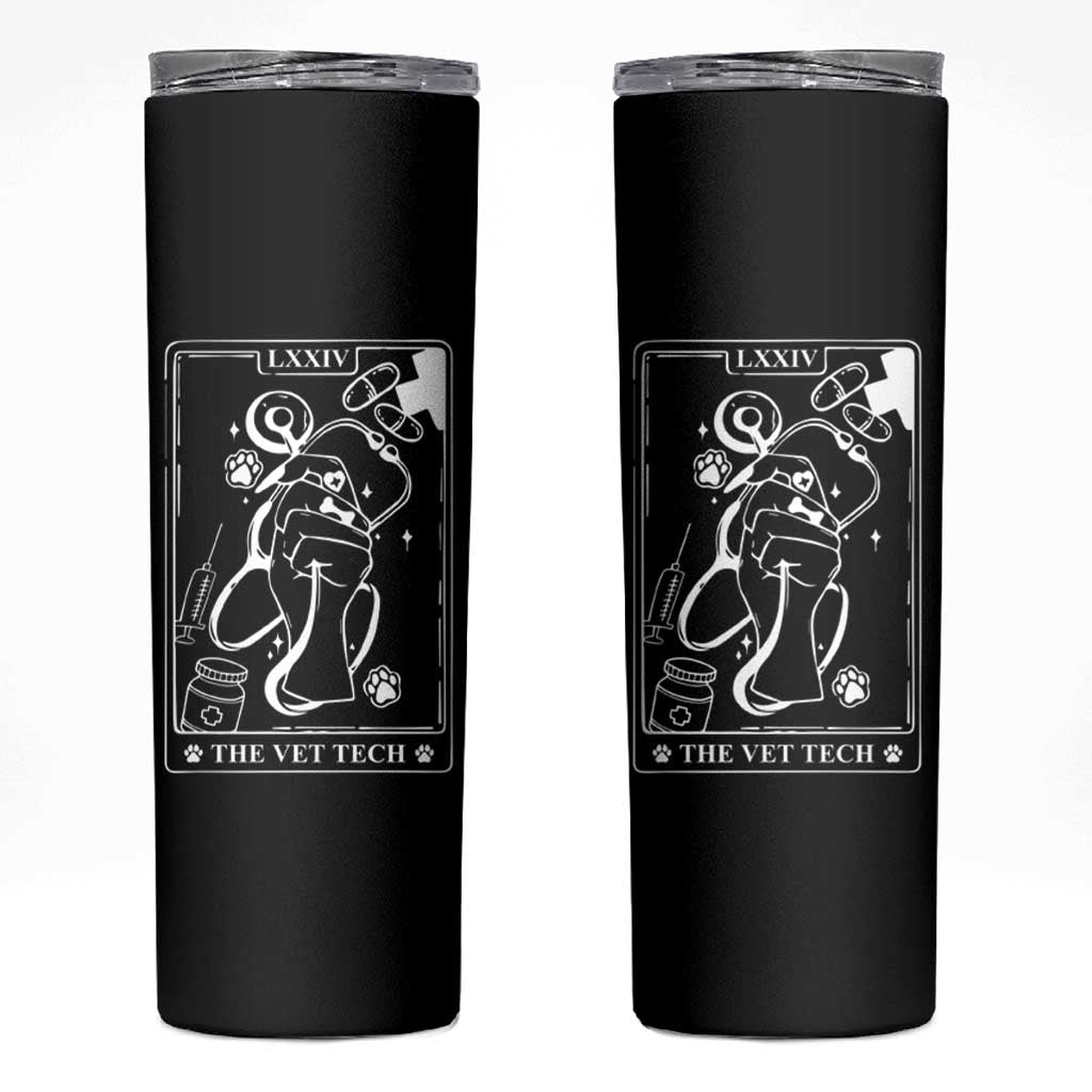 Vet Tech Skinny Tumbler Funny Vet Staff Appreciation Gift Tarot Card - Wonder Print Shop