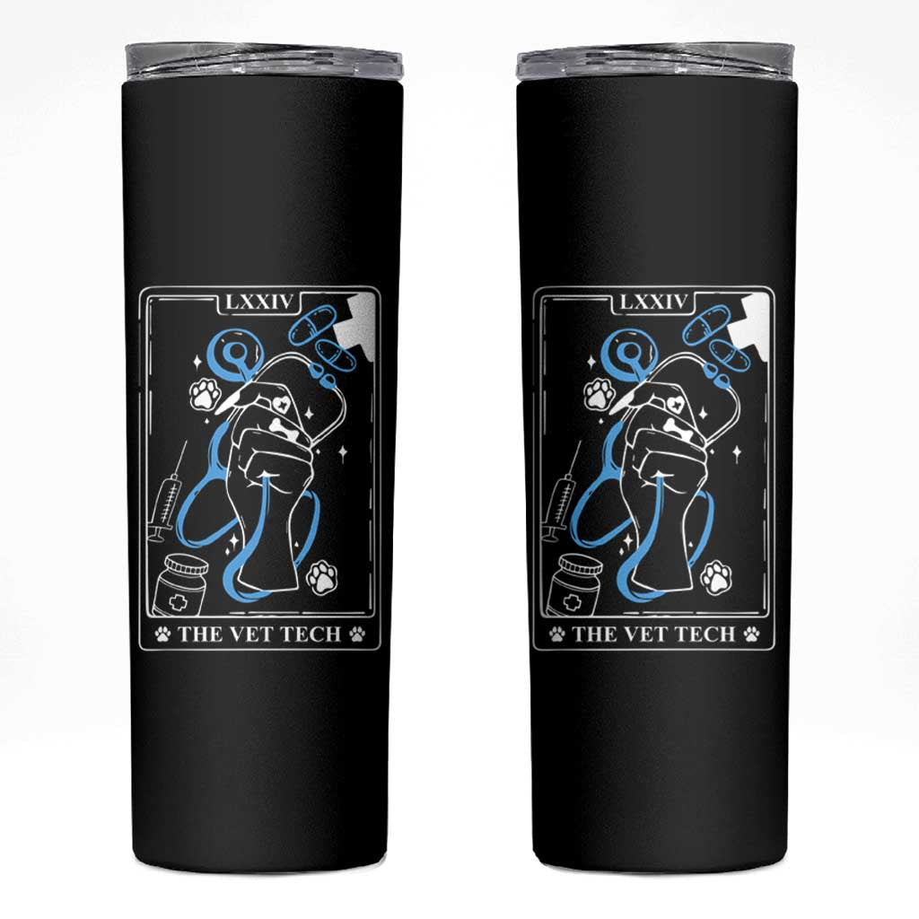 Vet Tech Skinny Tumbler Funny Vet Staff Appreciation Gift Veterinarian Tarot Card - Wonder Print Shop