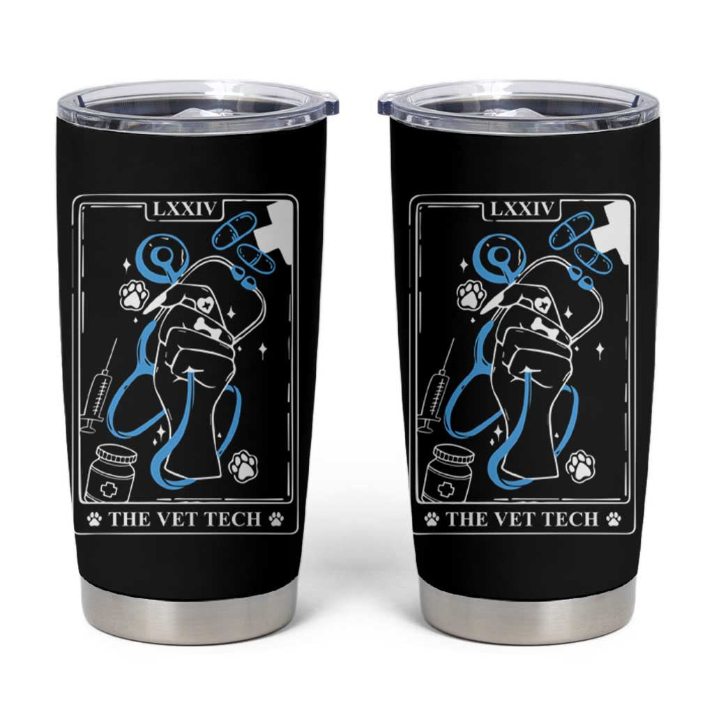 Vet Tech Tumbler Cup Funny Vet Staff Appreciation Gift Veterinarian Tarot Card - Wonder Print Shop