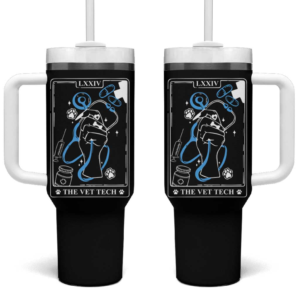 Vet Tech Tumbler With Handle Funny Vet Staff Appreciation Gift Veterinarian Tarot Card - Wonder Print Shop