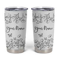 Personalized Wildflower Floral Tumbler Cup Custom Name Gifts For Her