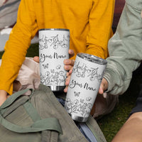 Personalized Wildflower Floral Tumbler Cup Custom Name Gifts For Her
