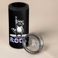 Retro Raccoon Rock Music 4 in 1 Can Cooler Tumbler