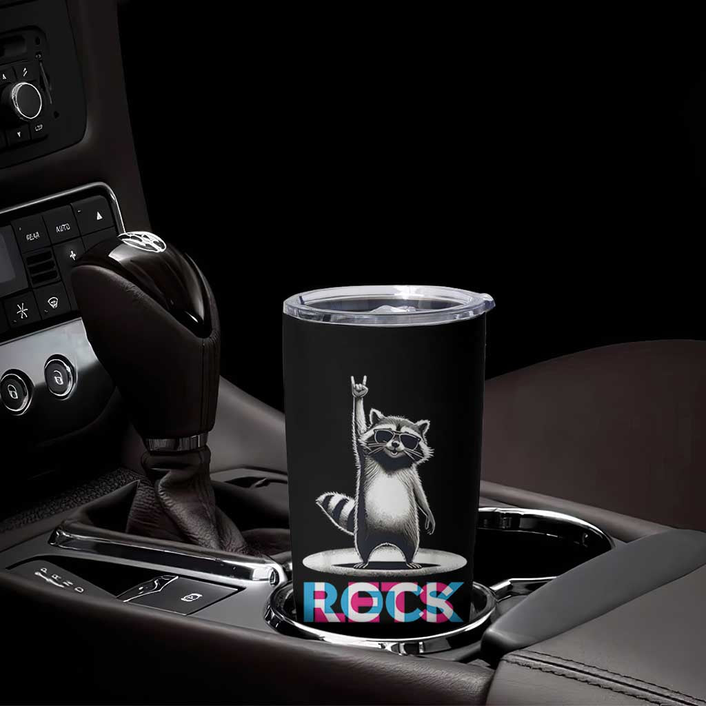Retro Raccoon Rock Music Tumbler Cup