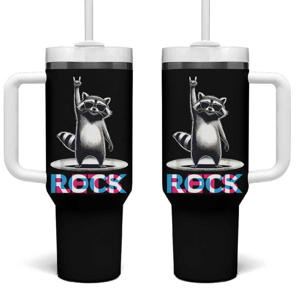 Retro Raccoon Rock Music Tumbler With Handle