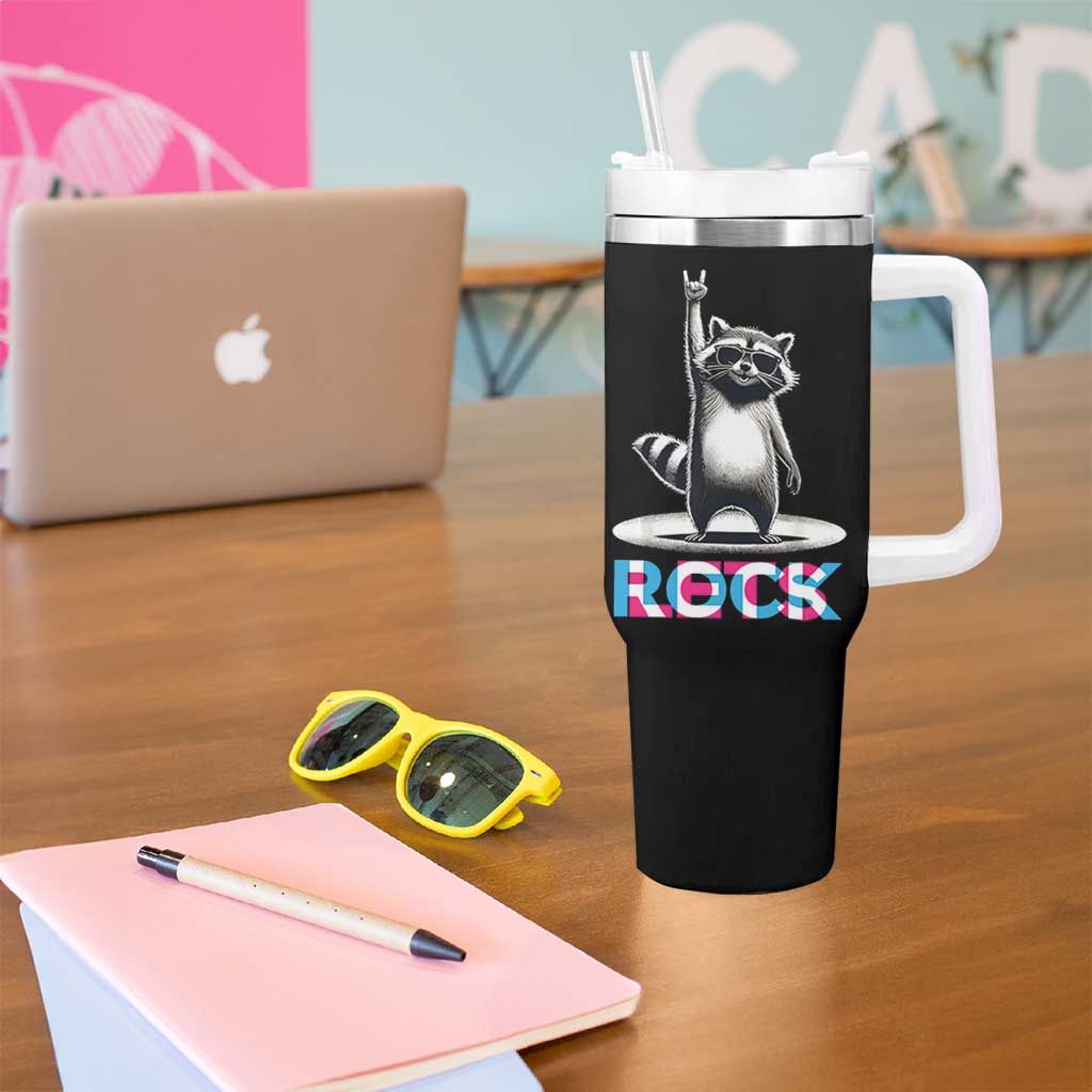 Retro Raccoon Rock Music Tumbler With Handle